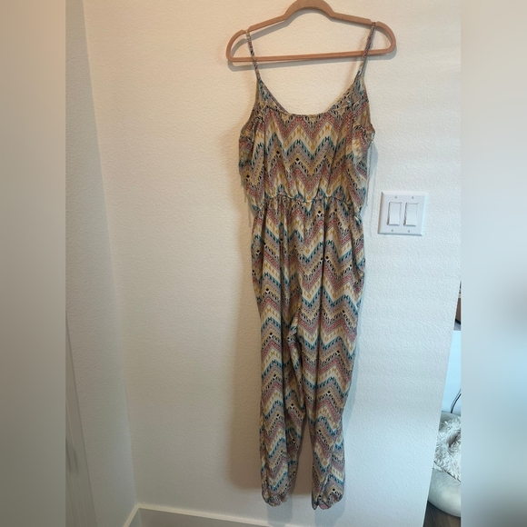 Liberty Love Multicolor Chevron Jumpsuit - Picture 7 of 7